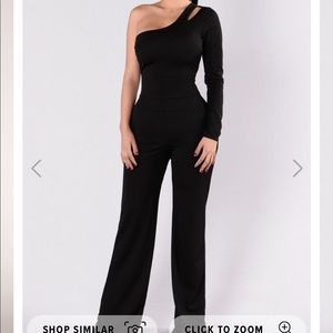 BRAND NEW, black one shoulder jumpsuit